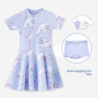 Đồ bơi bé gái dáng váy - Họa tiết hoạt hình xinh xắn, co giãn nhanh khô mặc đi biển hè