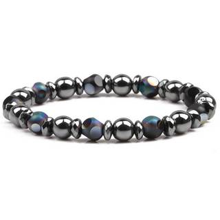 VRZ Luân Xa Hematite Đá Hạt Co Giãn Vòng Tay Chữa Bệnh Từ Trị Liệu Giảm Cân HOT