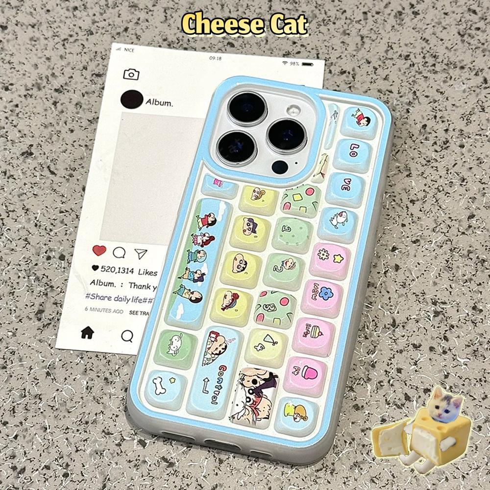 Bàn phím 3D Ốp điện thoại hoạt hình dễ thương cho iPhone 11 14 13 12 15 16 17 Pro Max Ốp điện thoại giảm căng thẳng