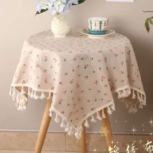 XYLBY14 Vải Lanh Cotton Khăn Trải Bàn Vuông Cao Cấp Ký Túc Xá Chống Bụi Che Khăn Ánh Sáng Sang Trọng Bàn Cà Phê Nhỏ Tươi Người Ảnh Hưởng