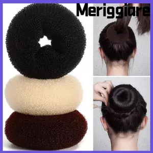 Vòng Tóc MERIGGIARE, Đàn Hồi Nylon Magic Donut Shaper, Độ Bền Lông Tơ Tạo Kiểu Tóc Trang Trí Dụng Cụ Tạo Kiểu Tóc