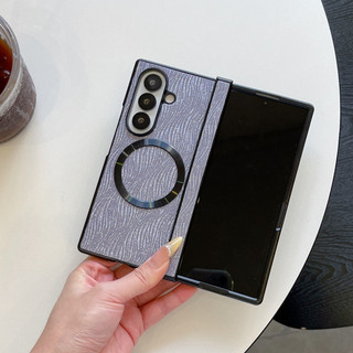 Ốp điện thoại doanh nhân từ tính lấp lánh họa tiết gợn sóng dành cho Samsung Z Fold 7 6 5 4 3 Flip7 Flip6 Flip543