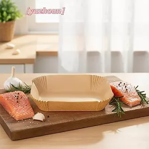 Giấy Chiên Không Khí Dùng Một Lần Không Sti 50 Chiếc Tấm Lót Hình Chữ Nhật Nướng Tấm Chống Dầu Cho Lò Nướng Nấu Ăn Nhà Bếp