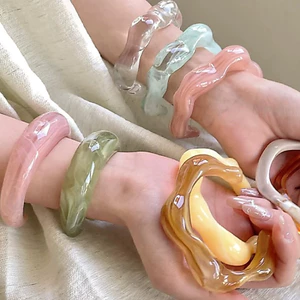 Vòng tay Acrylic hình học Dopamine Thời trang mùa hè Phụ kiện hàng ngày đơn giản dành cho nữ