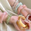 Vòng tay Acrylic hình học Dopamine Thời trang mùa hè Phụ kiện hàng ngày đơn giản dành cho nữ