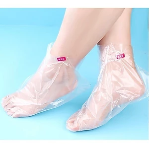 Túi ủ chân nilon 100 cái kèm miếng dán cố định – Bao ủ kem dưỡng chân chống nước tiện lợi