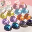 Hình học hiệu ứng sóng lấp lánh Hình dạng tròn Flatba Cabochon Hạt 10 chiếc để làm đồ trang sức DIY Đồ trang trí Thiết kế độc đáo