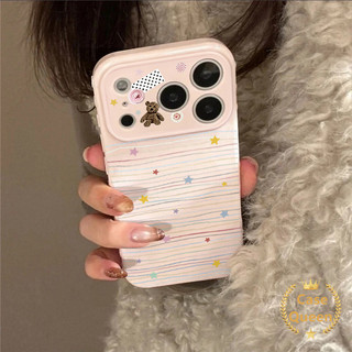 Cho iPhone 16 17 14 15 11 13 12 Pro Max Air XR X XS Max 7 8 16 Plus SE Full Màn Hình Sóng Nhiều Màu Sắc Ngôi Sao Gấu Bong Bóng Trái Tim