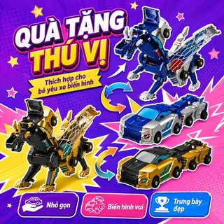 Biến Đổi Đồ Chơi Ô Tô Từ Tai Nạn Rồng 2in1 ABS Xe Mini Robot Quà Tặng Bé Trai Sưu Tập