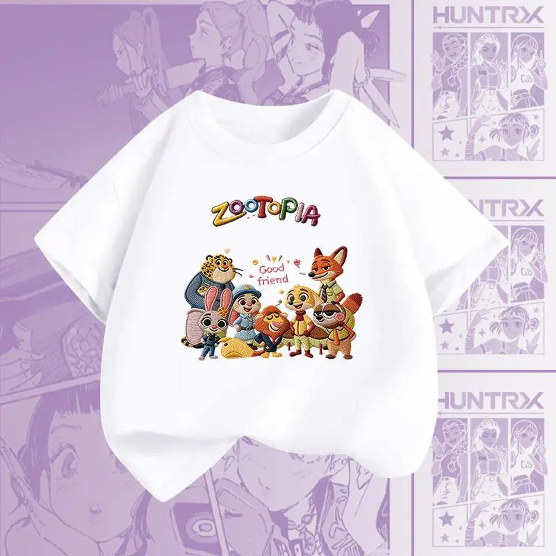 Zootopia 2026 Mùa Hè Mới Cổ Tròn Rời Phù Hợp Với Trẻ Em Áo Thun Tay Ngắn Thời Trang Trẻ Em Mùa Hè Top