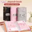BEABOUT Sổ gửi tiền mặt, Đá cẩm thạch 100 túi A6 Chất kết dính tiết kiệm, PU chống nước có khóa mật khẩu Sách tiết kiệm tiền Hệ thống phong bì tiền mặt