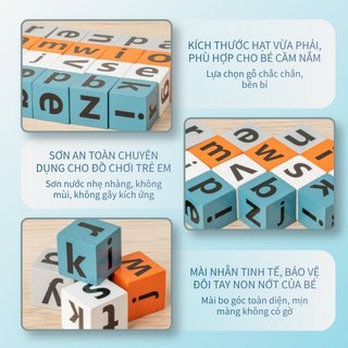bộ thẻ ghép chữ cái gỗ đồ chơi học tiếng anh đánh vần tư duy ngôn ngữ cho trẻ mầm non