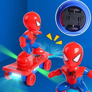 Người Nhện Đi Xe Trên Đồ Chơi Điện Ván Trượt Quay Bật Nhạc Trẻ Em ABS Điều Khiển Từ Xa