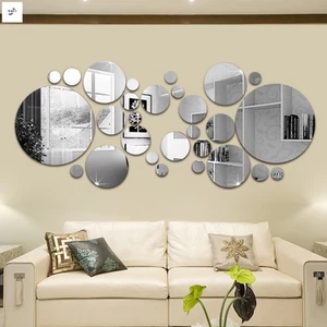 Bộ dán tường gương Bộ tấm gương Acrylic có thể tháo rời cho phòng ngủ Căn hộ phòng khách