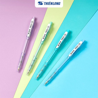 Combo 10 Bút Bi Thiên Long TL-105 Pro 027 Ngòi 0.5mm – Bút Bấm Thân Màu Pastel Thu Ngòi Thông Minh