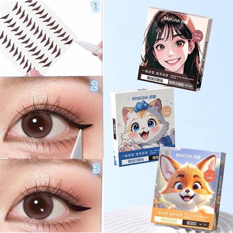 Trong Kho 104/120/128Pcs Kẻ Mắt Con Dấu Dán Nước & Mồ Hôi Chống Kẻ Mắt Vá Cá Tuyết