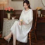 Phụ Nữ Mềm Mại Dài Tay Lưới Cotton Váy Bộ Đồ Ngủ Vintage Váy Ngủ Nữ Váy Ngủ Đồ Ngủ