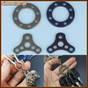 Móc khóa hợp kim titan AIHOM Móc khóa đa chức năng 6 lỗ Công cụ ngoài trời nhẹ để cắm trại đi bộ đường dài,