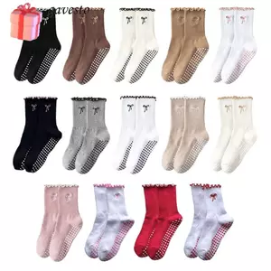 Tất Pilates GAVESTO, Tất tập Yoga thoáng khí chống trượt, Tất ống giữa co giãn cao Cotton chuyên nghiệp thấm hút mồ hôi cho nữ