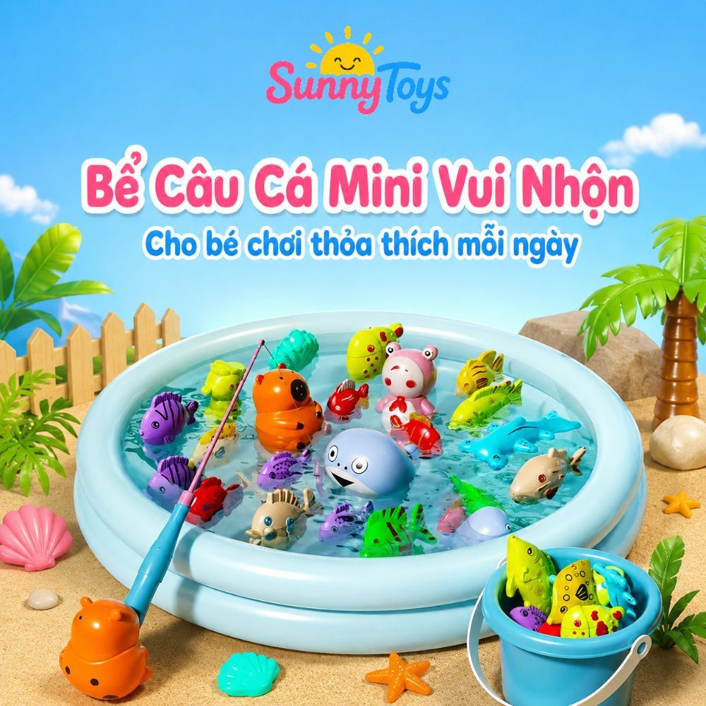 Đồ Chơi Câu Cá Nam Châm SunnyToys 42 Chi Tiết - Bé Khám Phá Thế Giới Cá Vui Nhộn