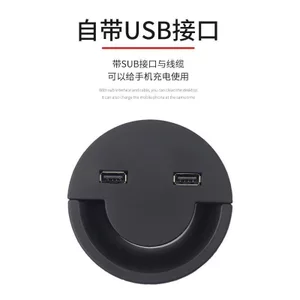 Nắp che dây điện tròn AV20 60mm/80mm có cổng USB cho bàn làm việc, máy tính, sạc điện