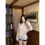 Áo kiểu Hot Girl kiểu dáng nhẹ trong suốt dành cho nữ mùa hè 2026 Phong cách mới Vai chéo dáng rộng Niche dài tay T-