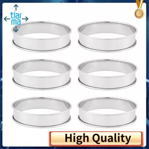 6 Gói Nhẫn Muffin Anh Cán Đôi 4 Inch, Nhẫn Crumpet Inox, Nhẫn Tart, Tròn