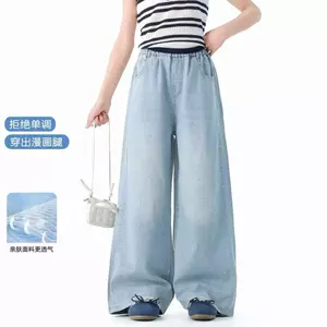K027 028 029 030 [Quần jean mỏng siêu mềm phong cách mùa hè chất lượng siêu tốt] Quần ống rộng thẳng cho bé gái