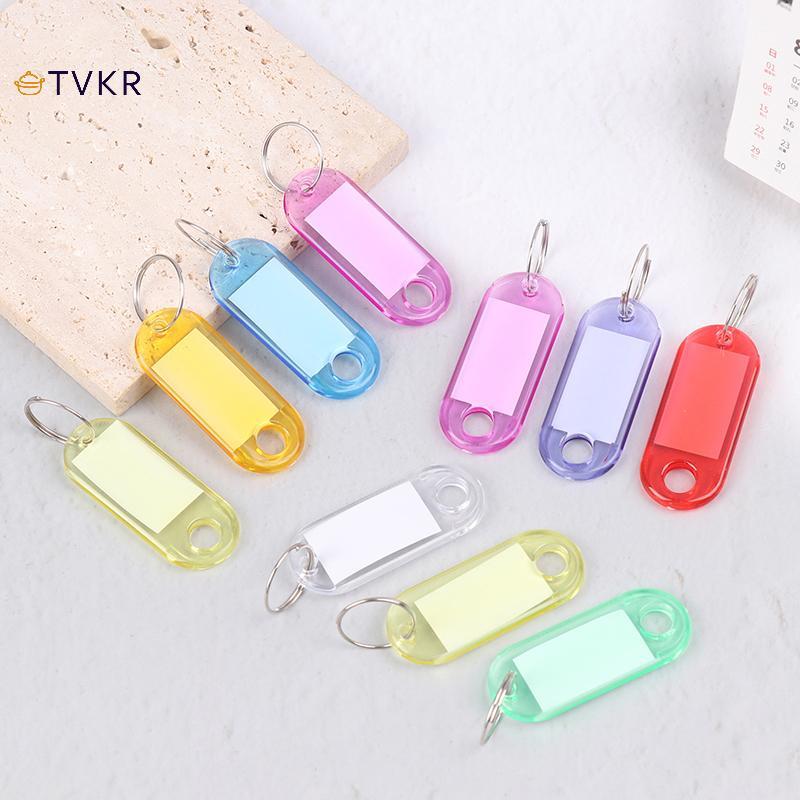 TVKR 10 chiếc móc khóa nhiều màu kèm nhãn ID thẻ hành lý, phân loại khách sạn, màu sắc ngẫu nhiên OIK