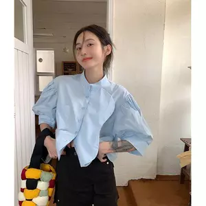 Áo sơ mi ngắn tay dáng rộng phong cách phương Tây phù hợp mùa hè