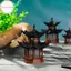 Houdou Mini Chùa Tượng Cổ Xây Dựng Mô Hình Pavilion Trang Trí Mô Phỏng Tượng Zen Garden Bể Cá Cảnh Nhà Búp Bê Trang Trí VN