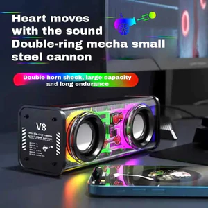 Loa siêu trầm VN, X1 / V8, Bluetooth không dây ,TWS, Phong cách Cyberpunk 3D, Loa Bluetooth không dây, Tương thích với tất cả các thiết bị