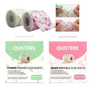 QUSTERE Miếng Dán Sẹo Silicon Cuộn 4x2M Cắt Tùy Chỉnh Tái Dụng Chống Thấm Mờ Vết Sẹo
