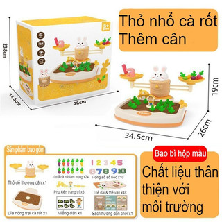 Bộ đồ Chơi Nhổ Cà Rốt Trang Trại Montessori, Kèm Cân Thỏ Cân Bằng, Rèn Luyện Tư Duy Logic, Quà Tặng Cho Bé 3-8 Tuổi