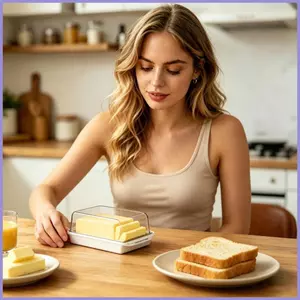 Đĩa Bơ Có Nắp Cho Mặt Bàn Trong Suốt Nhà Trang Trại Hộp Đựng Thanh Lịch Bơ Dính Giá Đỡ Cho Kem mueadsyvn