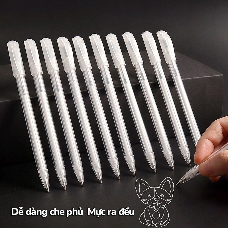 Bút Gel Trắng Và Bút Mực Trắng Cho Mỹ Thuật, Đánh Dấu Bảng Đen, Tranh Vẽ Phác Thảo