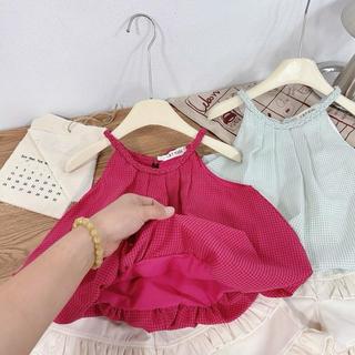 S289-[tomnaukids] Set áo 2 dây phối quần short bèo cực kỳ mát cho bé gái size từ 8-30Kg