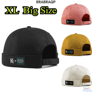 Mũ đội đầu lớn BRABRAA, Mũ beanie cổ điển Hip Hop XL 62 mũ, Chất lượng cao không có tấm che thông thường có thể điều chỉnh Docker vành Mũ mùa xuân hè