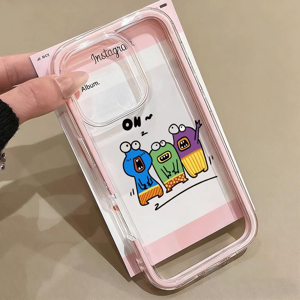 Con quái vật nhỏ đầy màu sắc cho trường hợpiPhone17promax161514plus3trong1bezel131211pro