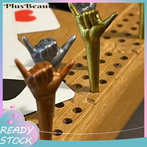 < Pluscloth > 9 chiếc Rock Devil Horns Cribbage Pegs Set – Chân ghi điểm cử chỉ bằng đá bền bỉ cho phụ kiện trò chơi bảng Cribbage Hoàn hảo cho bữa tiệc gia đình vui nhộn Chơi Cribbage Peg Se