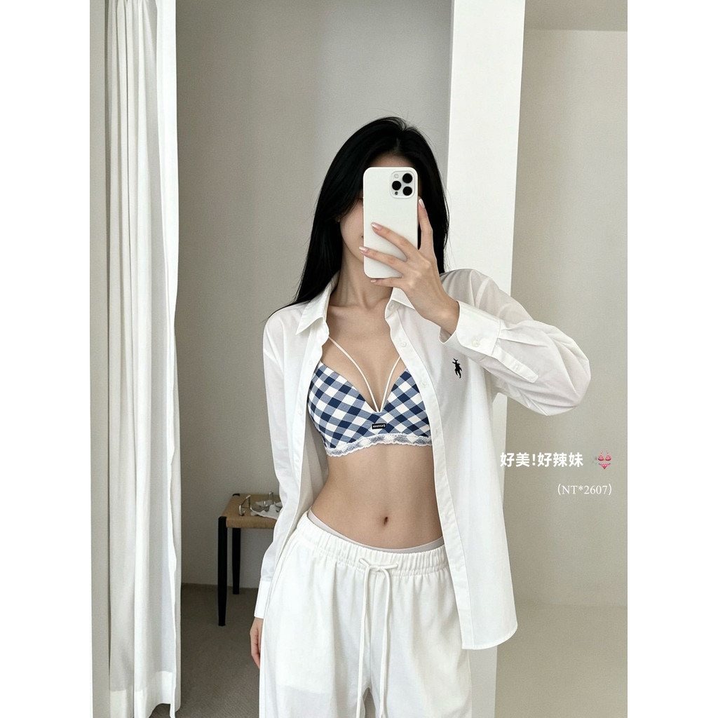 Jennie Phong Cách Thép Đồ Lót Nữ Đeo Chéo Hỗ Trợ Áo Ngực Nhỏ Tập Hợp Lưng Đẹp Siêu Mỏng Liền Mạch Tam Giác Thạch Dải Khỏa Thân Top Hàn Quốc Hot Girl Sạch Mùa Hè Thoải Mái Mặc