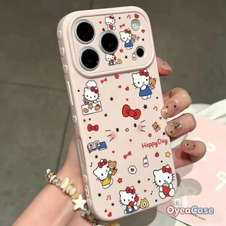 Ốp Nơ Đỏ Mèo Kitty 3D Trái Tim Yêu Thương Cho Vivo Y18 Y18E Y17S Y16 Y03 Y03T Y02S T4 T4X T3 Pro T3X T2X T1 G2 5G Ins Phong Cách Hoạt Hình Màu Kẹo Vỏ Mềm Mèo Con
