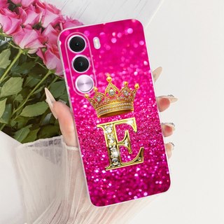 Dành Cho Realme C100 4G C100i C100x Vương Miện Thời Trang Chữ Cái Ban Đầu Cặp Đôi Vỏ Điện Thoại RealmeC100 4G Silicon Mềm TPU