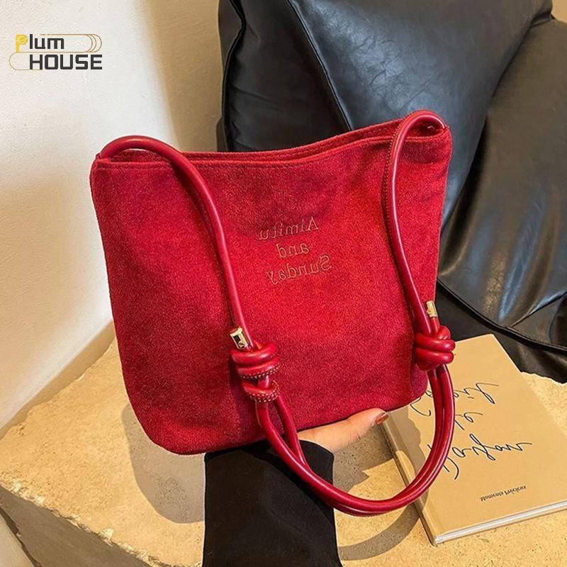 PlumHOUSE Da Lộn Nữ Túi Tote Buet Túi Thời Trang Một Vai Túi Đeo Ngang VN