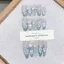 Sea Secrets Pure Hand-Weared Blue High-End Hand-Painted White Fishtail Spray Cat Eye Nails