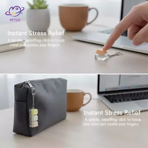 HFTOY DIY Bàn Phím Móc Chìa Khóa Nút Ngón Tay Mũ Giảm Căng Thẳng Túi Đồ Chơi Mặt Dây Chuyền Cho Công Việc Học Giải Trí ~