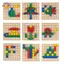 HFTOY Gỗ Sáng Tạo Blos Xếp Hình Trẻ Em Montessori Màu Sắc Phù Hợp Với Giáo Dục Sớm Đồ Chơi Giáo Dục Trẻ Em Trò Chơi Trí Thông Minh ~