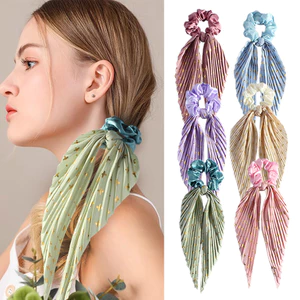 Phong Cách Mới Handmade Dây Buộc Tóc Retro Ruy Băng Nữ Đuôi Ngựa Phụ Kiện Tóc