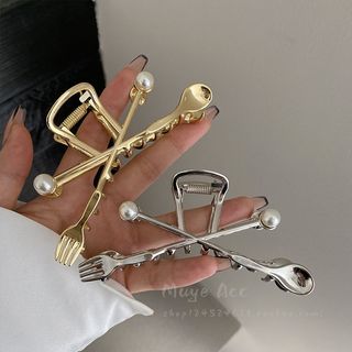 ~ ~ Chính Hãng Niche Fork Muỗng Thiết Kế Kẹp Tóc Nữ Đầu Sau Lấy Kẹp Kích Thước Lớn Kẹp Cá Mập Mũ Đội Đầu