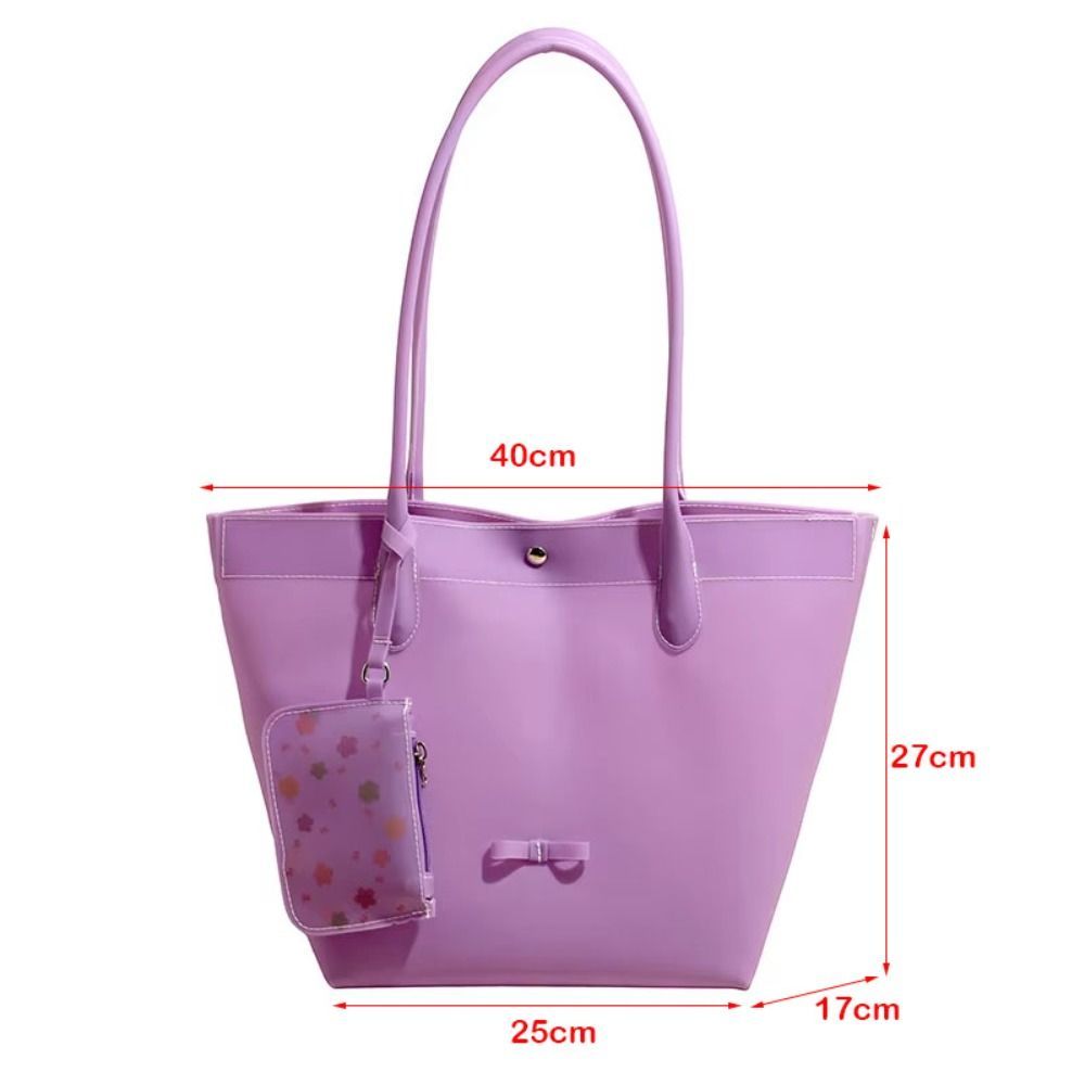 Túi xách trong suốt HOBBYIN, Túi Tote công suất lớn PVC, Túi đeo vai đi biển chống nước màu thạch trơn sành điệu